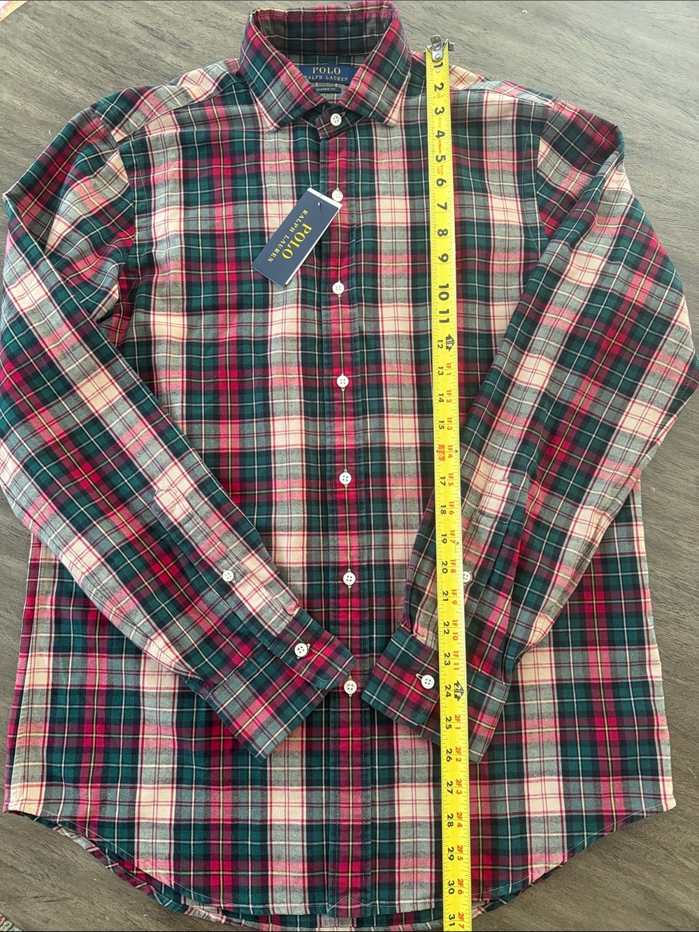 NWT Polo button down plaid men’s medium
